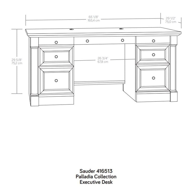 Sauder Avenue Eight Executive Desk In Wind Oak