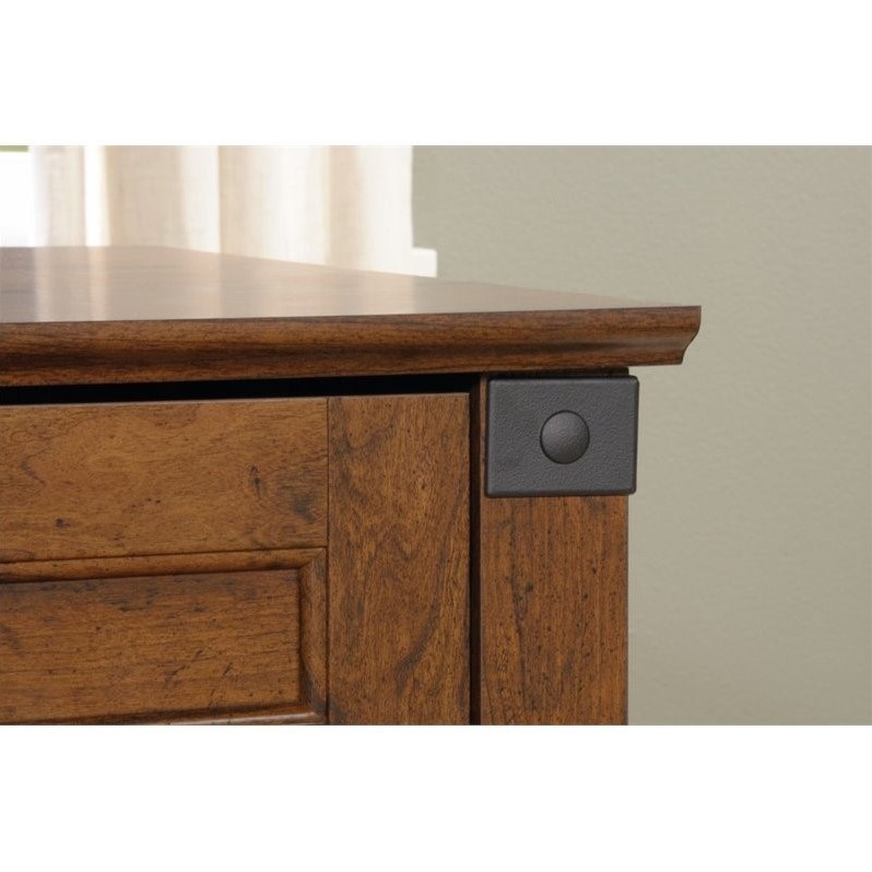 Sauder Carson Forge L Shaped Computer Desk In Washington Cherry Sauder Carson Forge L Shaped Computer Desk In Washington Cherry 4