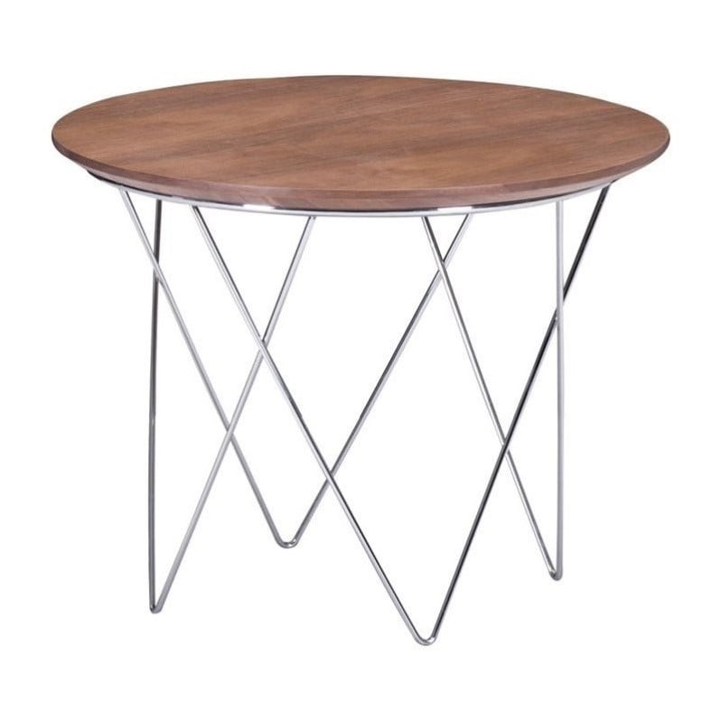 Chloe Round Wood Coffee Table Mocha Walnut