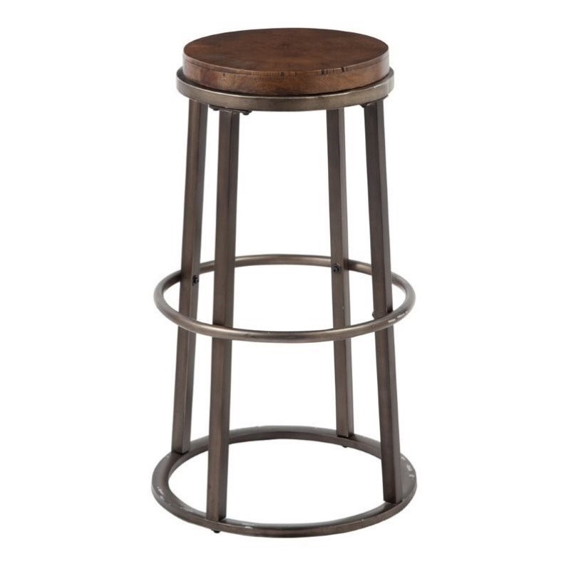 Ashley Glosco 30 Round Metal Bar Stool In Um Brown