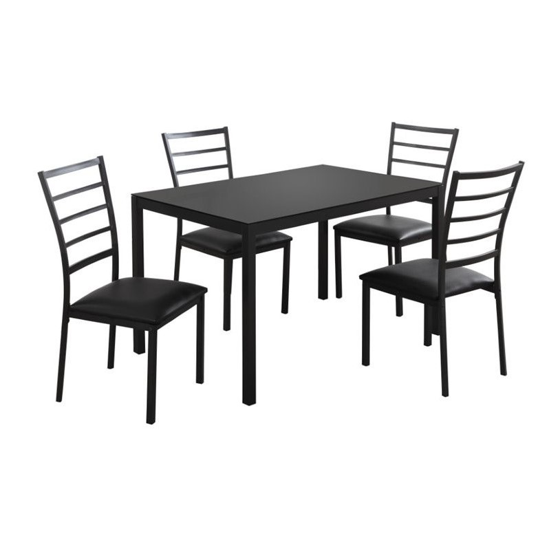 Monarch 5 Piece Dining Set In Black