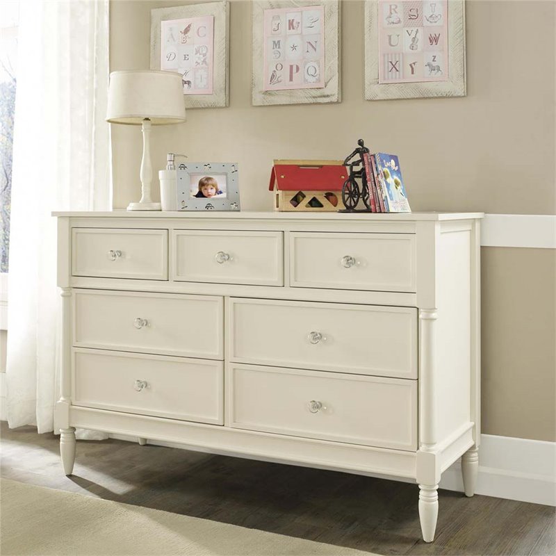 Dorel Monbebe Corrine 7 Drawer Dresser In French White