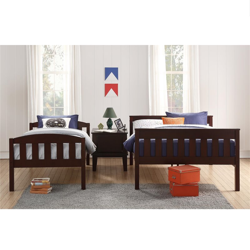 Dorel Living Airlie Twin Over Full Bunk Bed In Espresso Dorel Living Airlie Twin Over Full Bunk Bed In Espresso 2