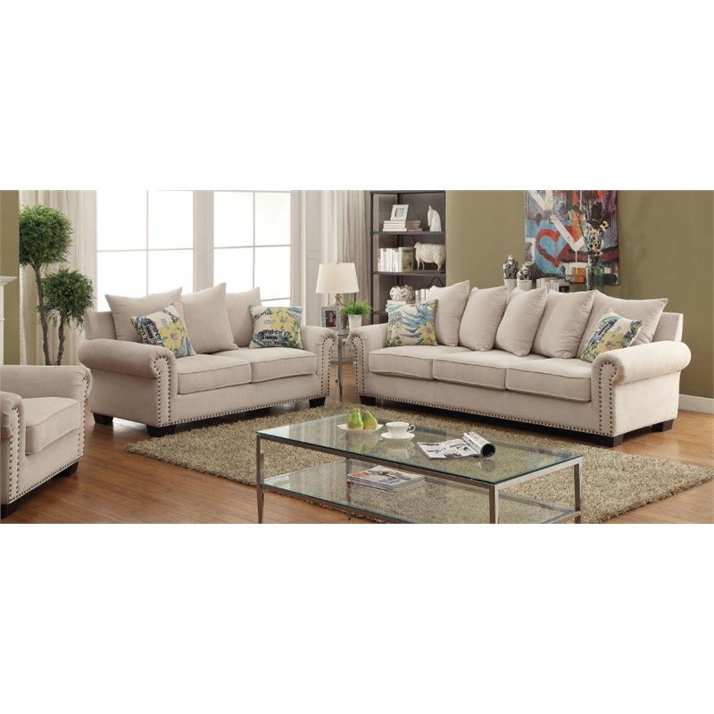 Furniture Of America Sofas Loveseats Sears Furniture Of America Belinda 3 Piece Fabric Sofa Set In Ivory