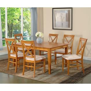 Atlantic Furniture Deco 7 Piece Dining Set In Caramel Latte Size