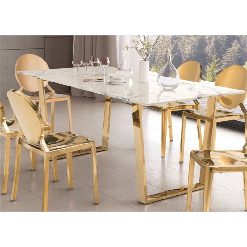Zuo Modern Atlas Faux Marble Top Dining Table In Stone Zuo Modern Atlas Faux Marble Top Dining Table In Stone
