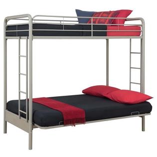 Dorel Dhp Twin Over Full Convertible Futon Bunk Bed With Mattress In Dorel Dhp Twin Over Full Convertible Futon Bunk Bed With Mattress In Silver