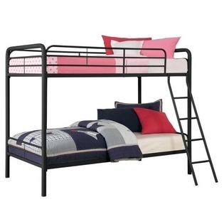 Dorel Dhp Twin Over Metal Bunk Bed With Mattress In Black