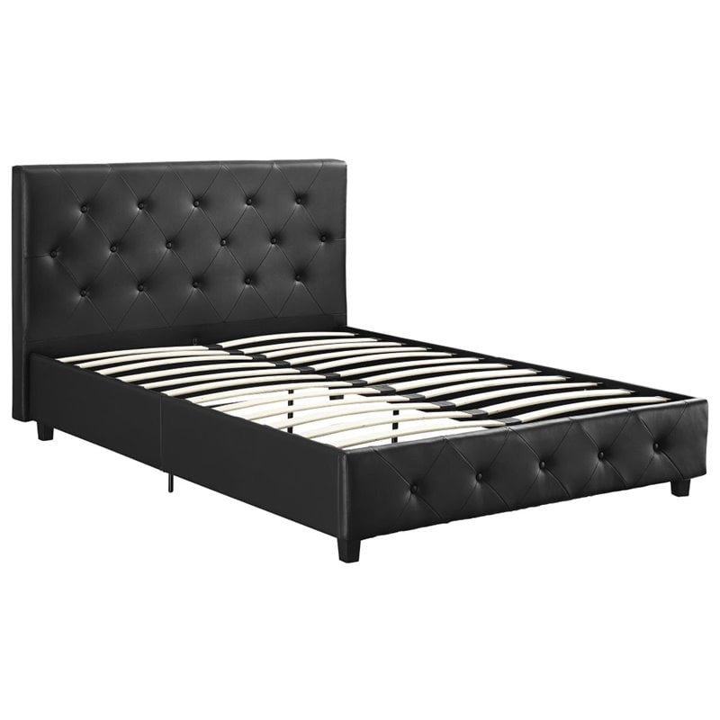 Dorel Dhp Dakota Faux Leather Upholstered Queen Platform Bed In Black - Faux Leather Upholstered Queen Bed Dorel Dhp Dakota Faux Leather Upholstered Queen Platform Bed In Black - Faux Leather Upholstered Queen Bed