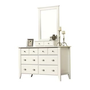 Sauder Shoal Creek Dresser And Mirror Set In Soft White