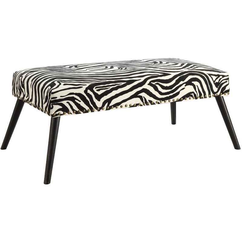 Convenience Concepts Designs4comfort Coffee Table Ottoman In Zebra