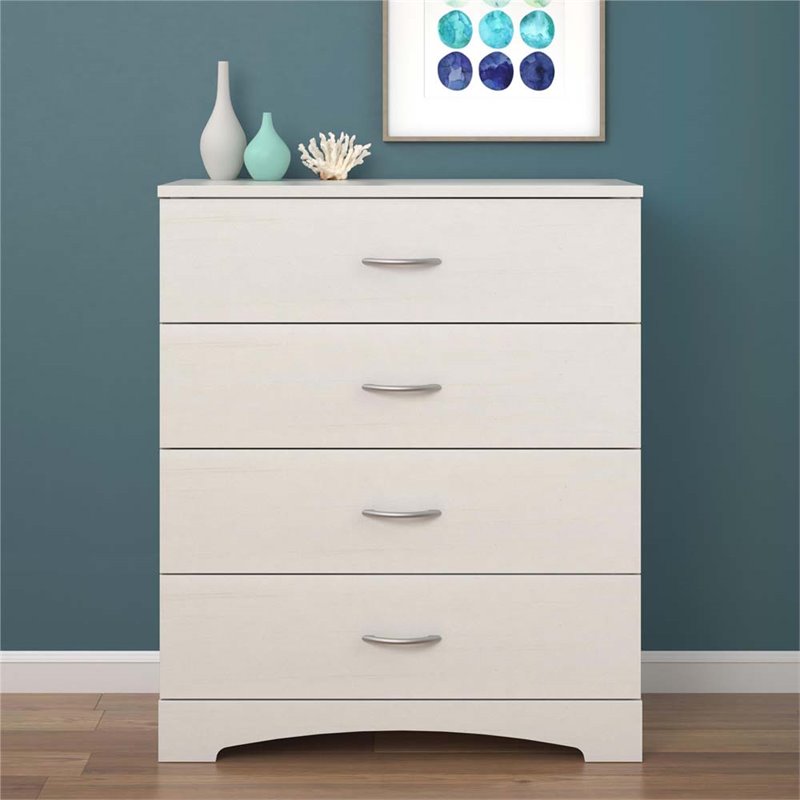 Ameriwood Home Crescent Point 4 Drawer Chest In Ivory