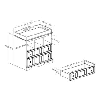 South Shore Savannah Dresser Changer With Wall Decal In Espresso