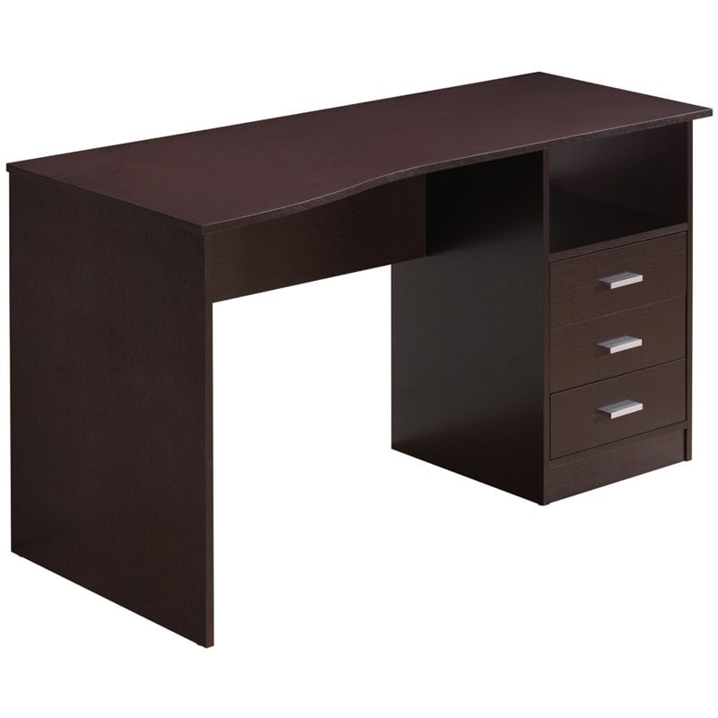 Techni Mobili Classy Computer Desk With 3 Drawers In Wenge