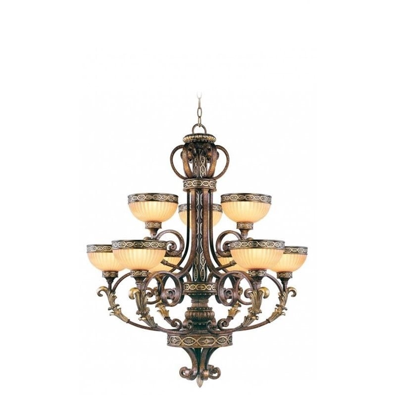 Livex Lighting Indoor Light Fixtures Kmart Livex Lighting Seville Chandelier In Palacial Bronze With Gilded Accents