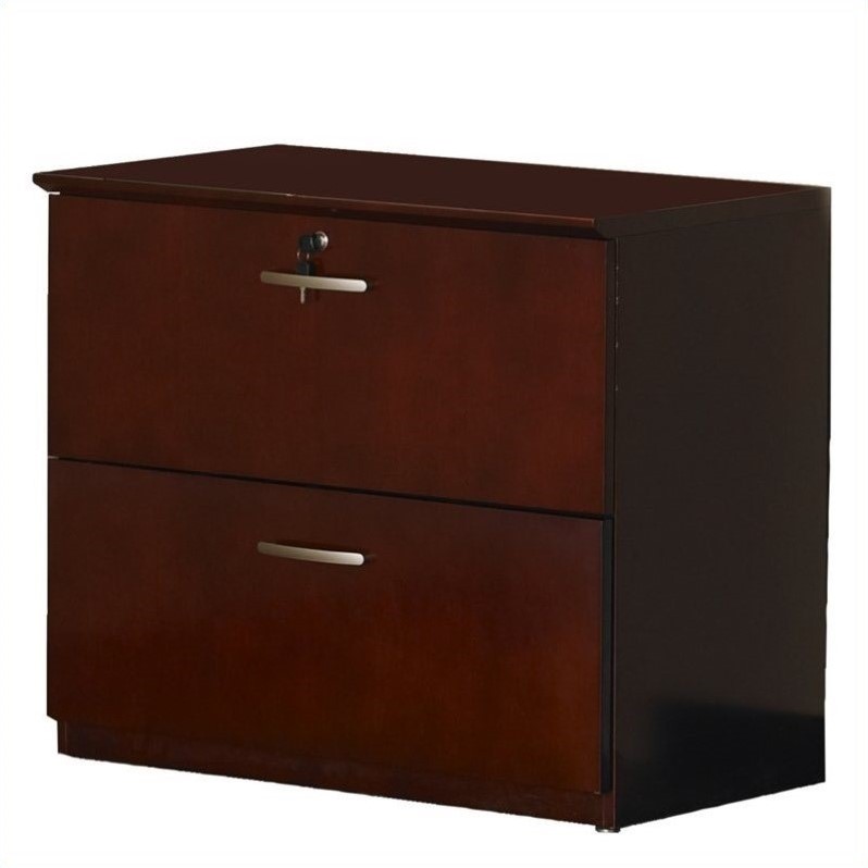 Cherry Wood Four Drawer File Cabinet Mayline Napoli 2 Drawer Lateral Wood File Cabinet In Sierra Cherry