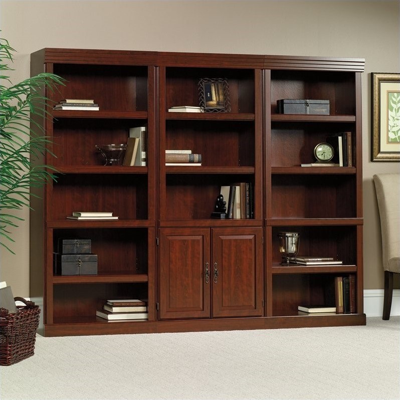 Office Bookcases Shelving Kmart Sauder Cherry Wall Bookcase