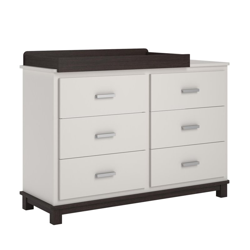 Ameriwood Home Leni 6 Drawer Dresser With Changing Table In White