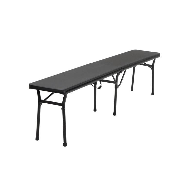 COSCO 6' Center Fold Tailgate Bench with Handle in Black