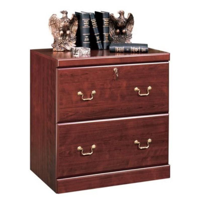 Cherry Wood Two Drawer File Cabinet Bowery Hill 2 Drawer Lateral Wood File Cabinet In Clic Cherry