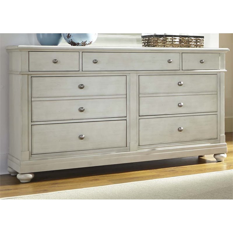 Liberty Furniture Harbor View Iii 7 Drawer Dresser In Dove Gray