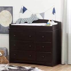 Bonavita Changing Table Dresser South S Angel 6 Drawer Changing Table Dresser In Espresso