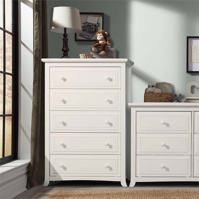 Stork Craft Usa Graco Kendall 5 Drawer Chest In White