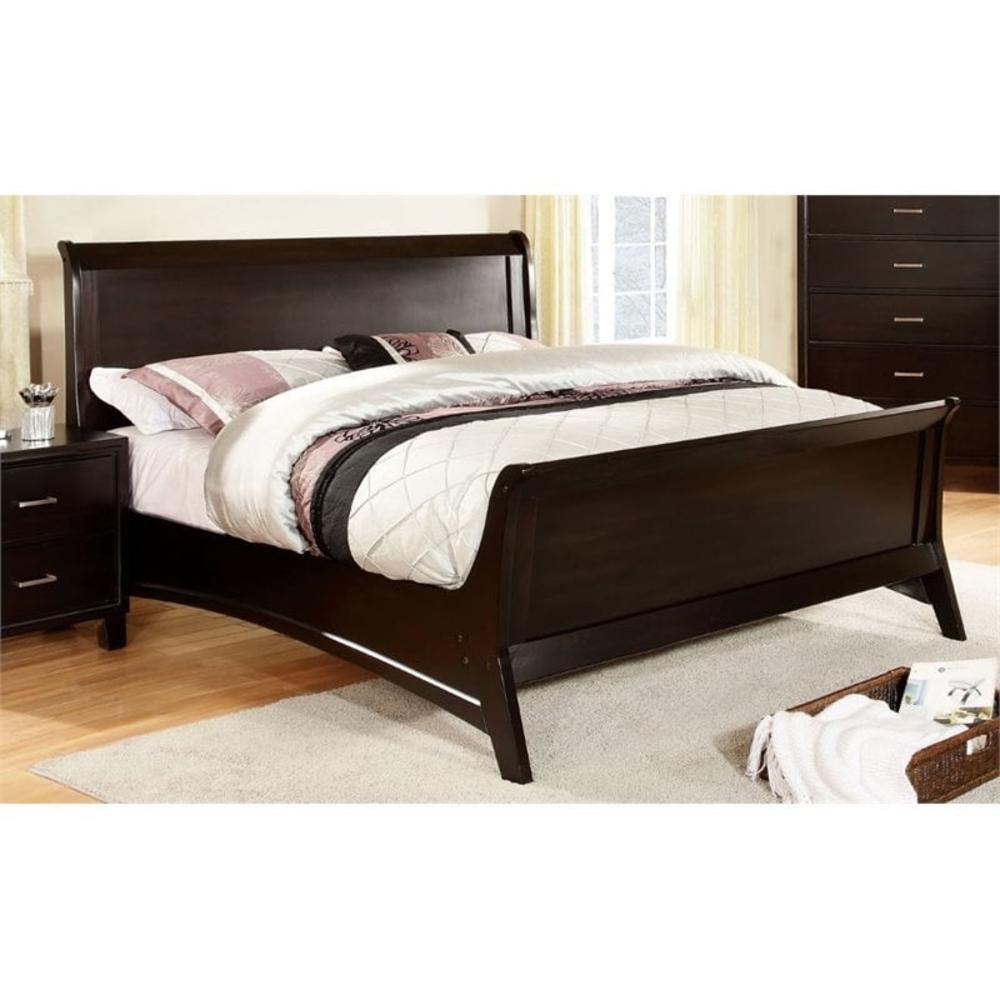 Furniture of America Fran Full Flared Sleigh Bed in Brown