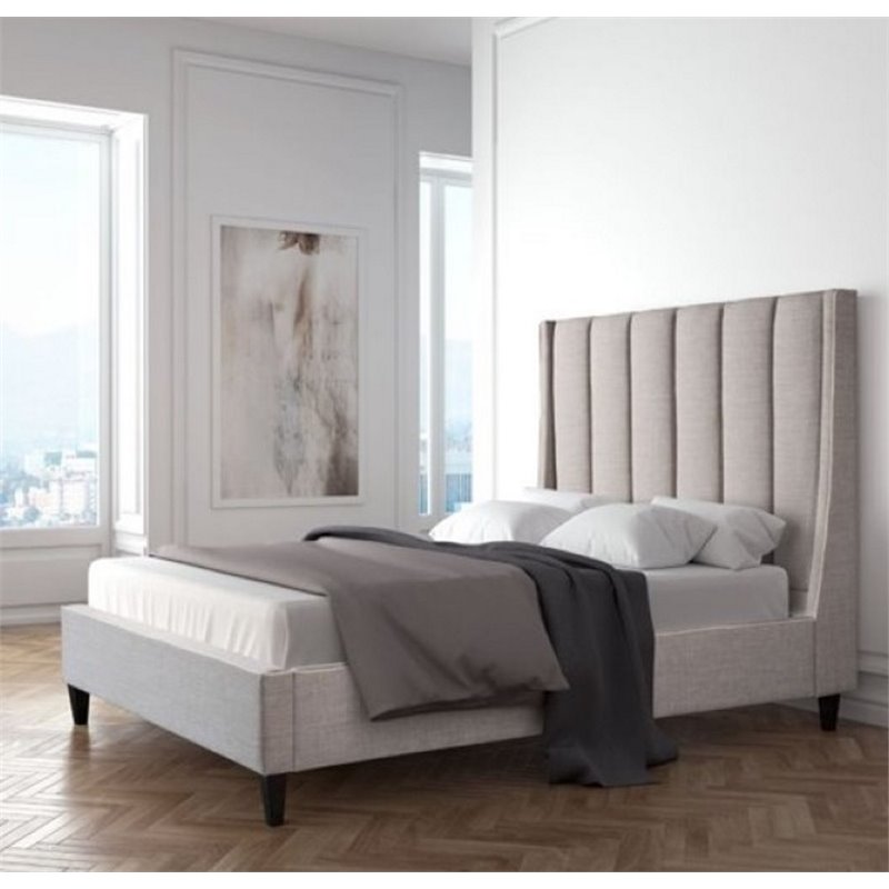 Zuo Modern Gilded Age Upholstered King Bed In Dove Gray