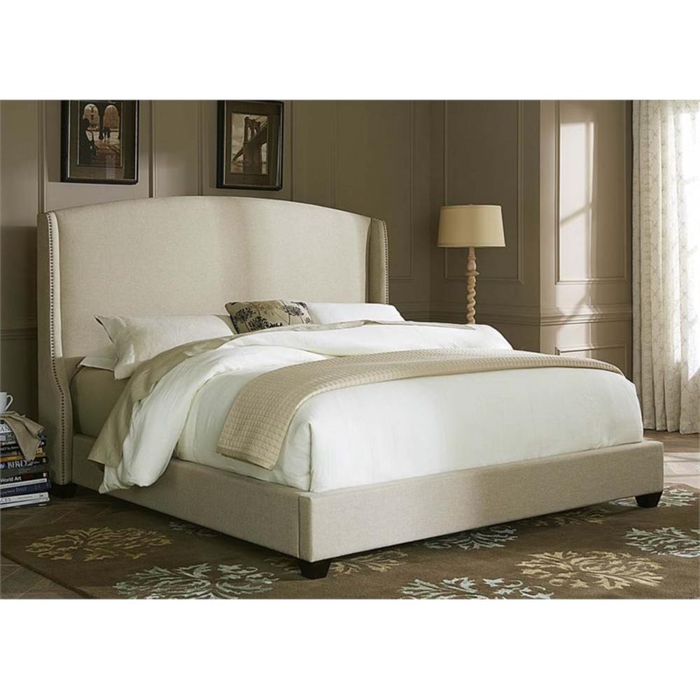 Liberty Furniture Linen Upholstered Queen Shelter Bed in Natural
