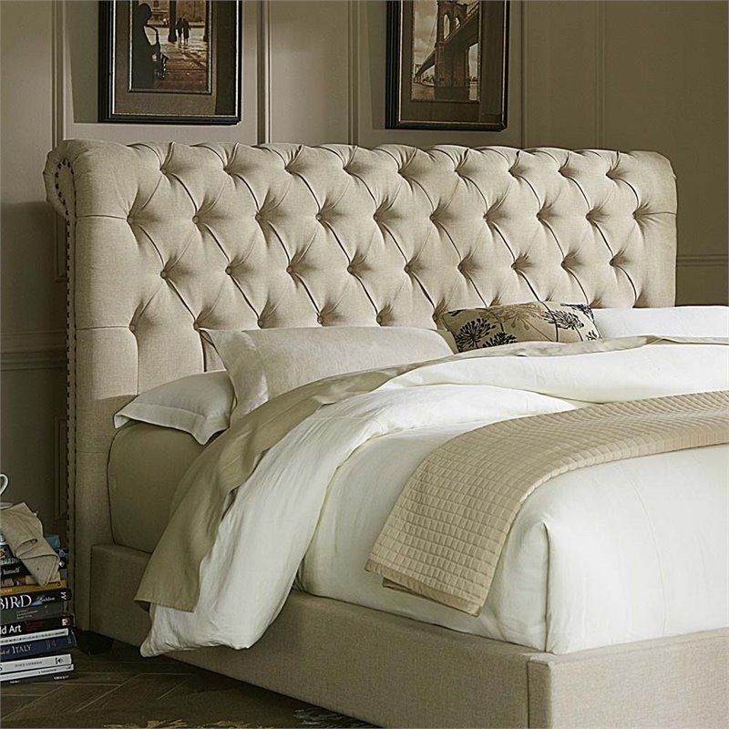 Liberty Furniture Upholstered King Chesterfield Sleigh Headboard