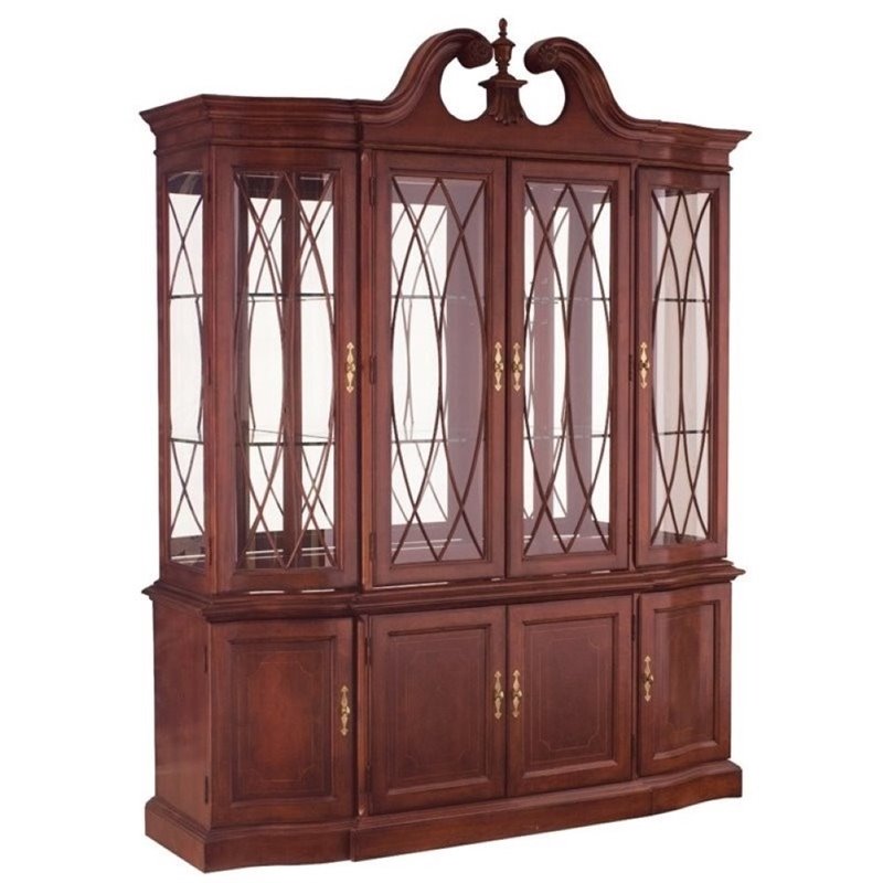 Kitchen Hutches Buffets Sears Bowery Hill China Cabinet In Antique Cherry