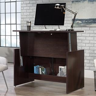 Sauder Shoal Creek Sit And Stand Desk In Jamocha Wood