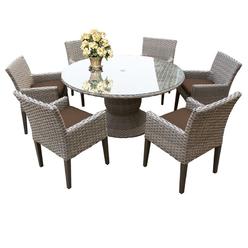 Garden Oasis Saratoga 7 Piece Dining Set Tk Classics Tkc Oasis 7 Piece 60 Round Glass Top Patio Dining Set