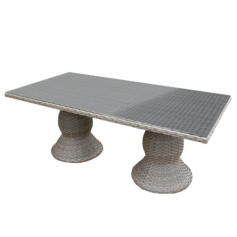 Stone Top Patio Furniture Tk Clics Tkc Oasis 80 X 40 Gl Top Patio Dining Table In Gray