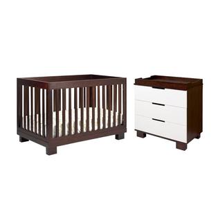 Home Square 2 Piece Nursery Set With Crib And Changing Table Set