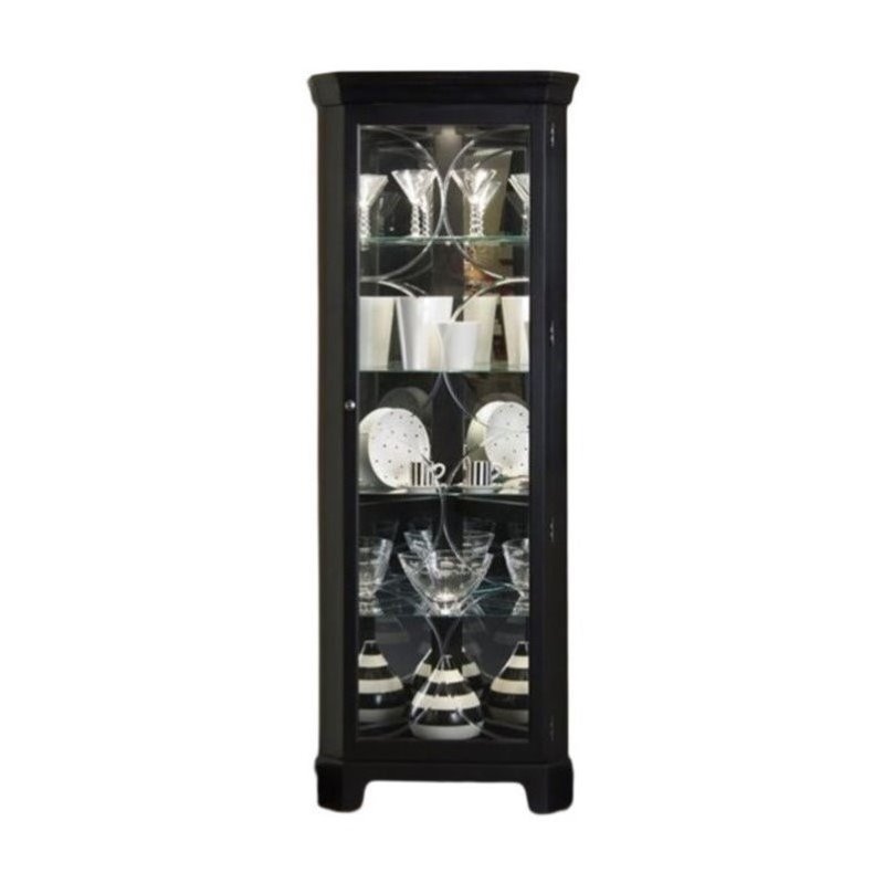 Corner Curio Cabinet Beaumont Lane Black Corner Curio Cabinet