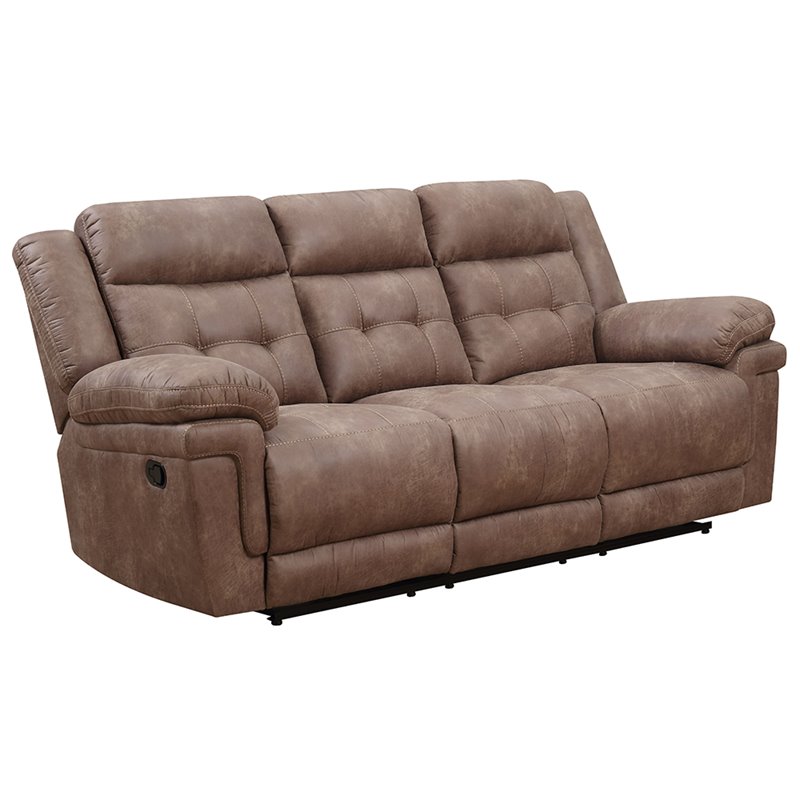 Microfiber Reclining Sofa Steve Silver Anastasia Fabric Reclining Sofa In Cocoa