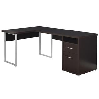 Monarch L Shaped Corner Computer Desk In Cappuccino