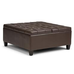 Brown Leather Ottoman Coffee Table Atlin Designs Storage Coffee Table Ottoman In Chocolate Brown