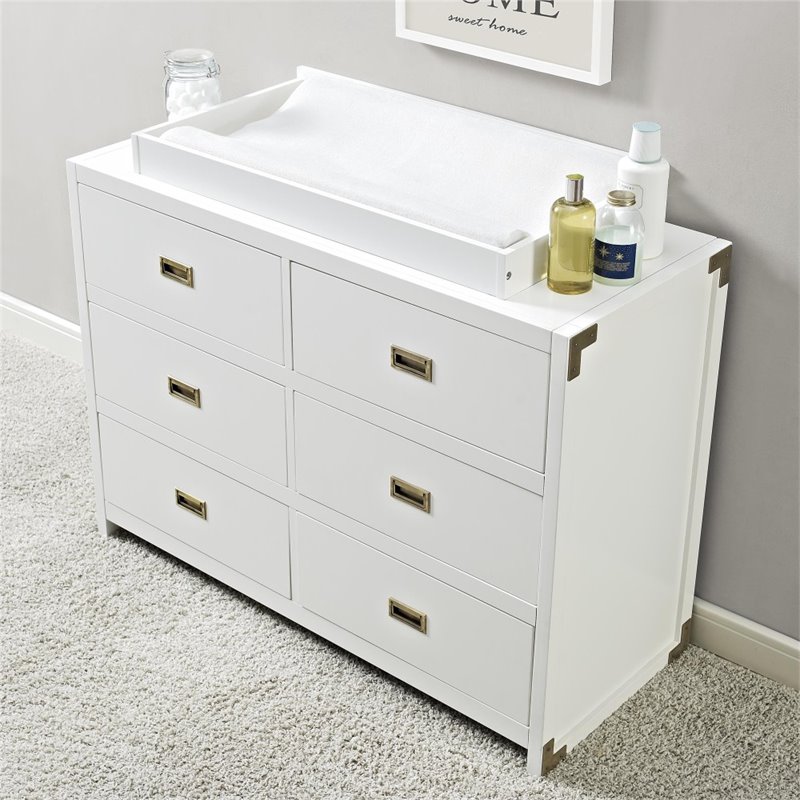 Pemberly Row Changing Table Tray In Clic White