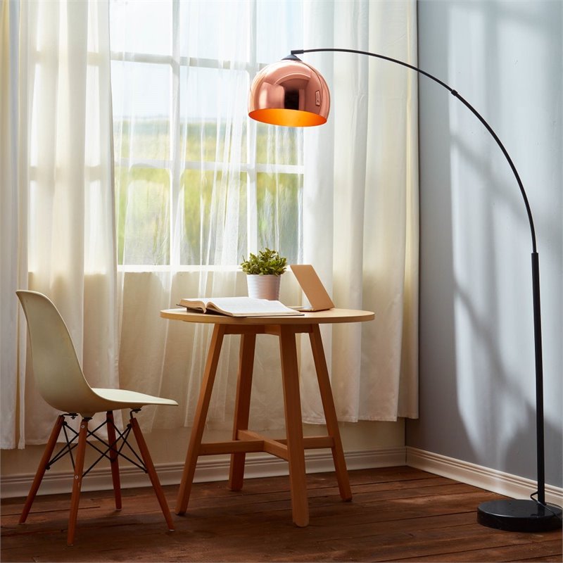 Atlin Designs Arc Floor Lamp In Copper And Black Atlin Designs Arc Floor Lamp In Copper