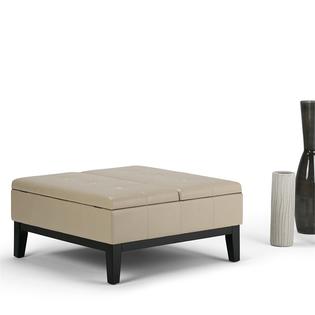 Atlin Designs Faux Leather Coffee Table Storage Ottoman In Cream - Cream Faux Leather Storage Ottoman Atlin Designs Faux Leather Coffee Table Storage Ottoman In Cream - Cream Faux Leather Storage Ottoman