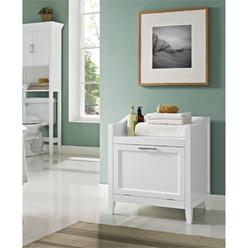 White Bathroom Storage Bench Atlin Designs Storage Hamper Bench In White