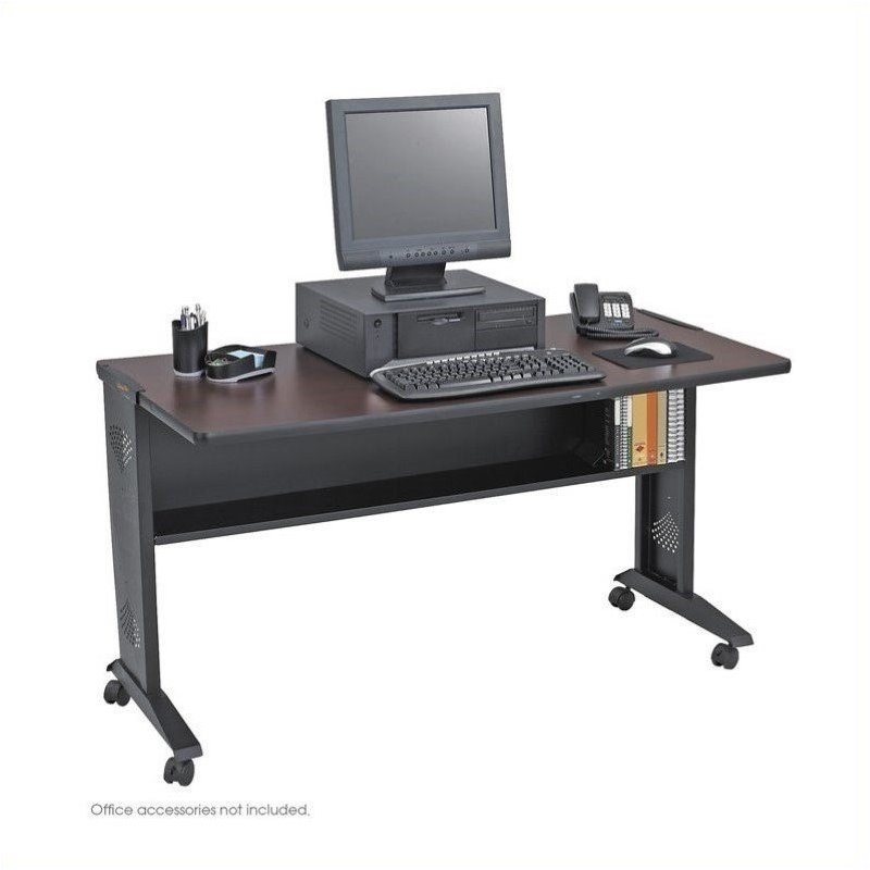 Rolling Mobile Computer Desk Table Cart Scranton Co 54 Reversible Top Mobile Metal Computer Desk In Gany