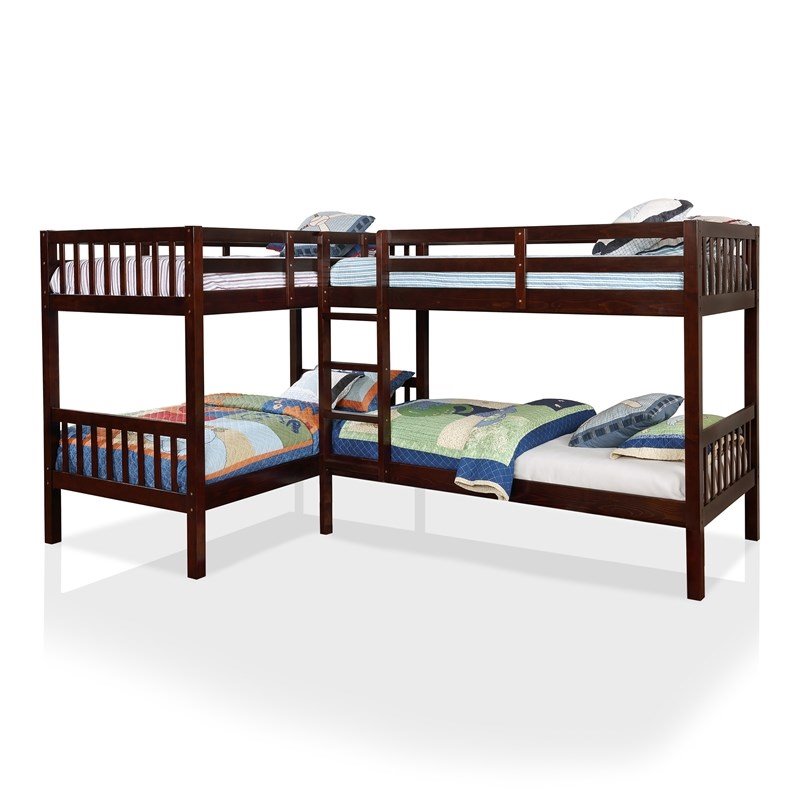 Furniture Of America Bunk Bed Furniture Of America Bure Twin Bunk Bed In Dark Walnut