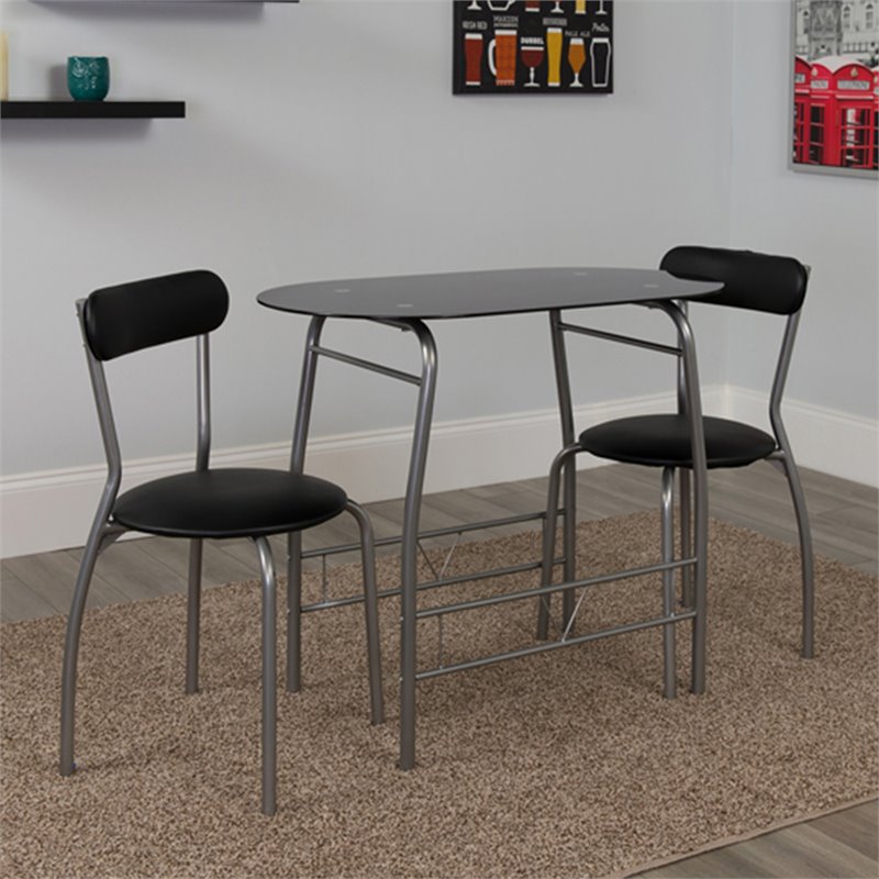 Xm Jm A0278 1 2 Bk Gg Flash Furniture 3 Piece Gl Top Bistro Set Flash Furniture 3 Piece Gl Top Bistro Set In Black 1