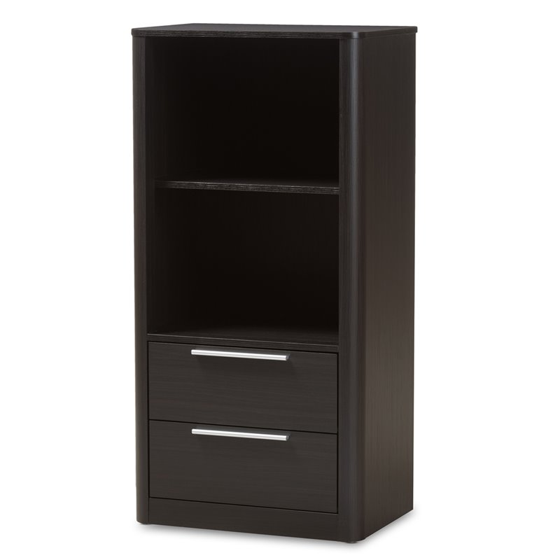 Baxton Studio Barnes Shelf Modern Bookcase Dark Baxton Studio Carlingford 2 Shelf Bookcase In Dark Brown