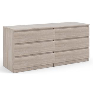 Tvilum Scottsdale 6 Drawer Double Dresser in Truffle