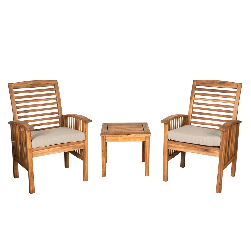 Owc3cgbr Walker Edison Acacia Wood Patio Chairs And Side Table Brown